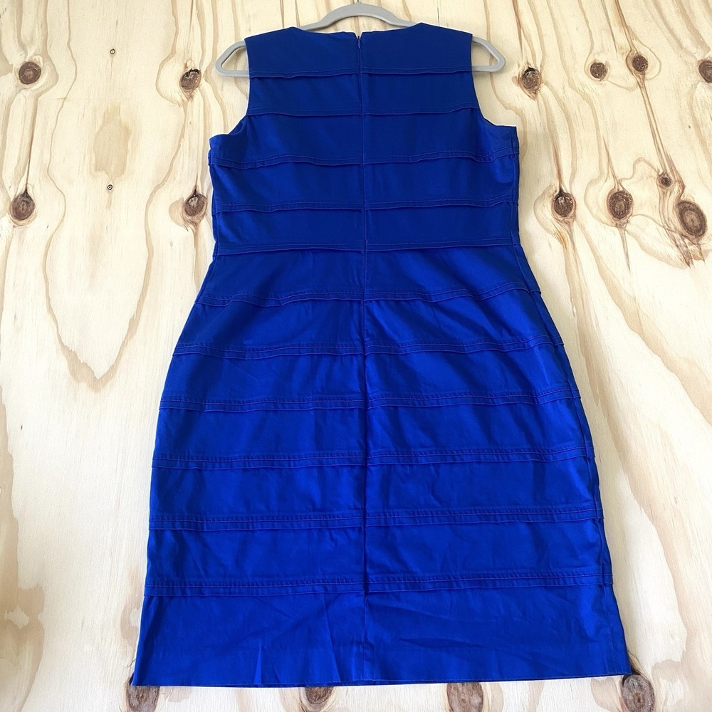 Calvin Klein Sheath Dress Women's Size 12 Blue Tiered Round Neck Sleeveless - Picture 5 of 6